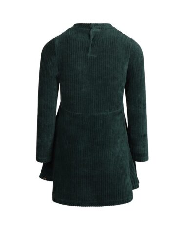 koko noko girls dress dark green velour1