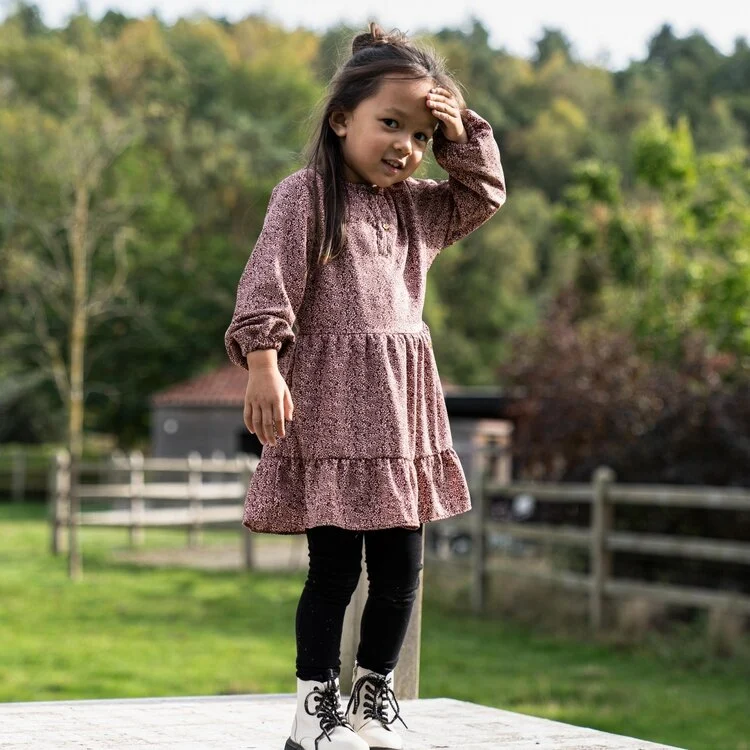 koko noko girls dress pink dark red floral koko noko girls dress pink dark red floral
